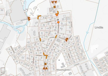 Omledning av trafik Södra Lindåsgatan